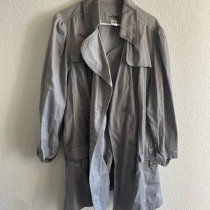 Plus size Gray Trench Coat